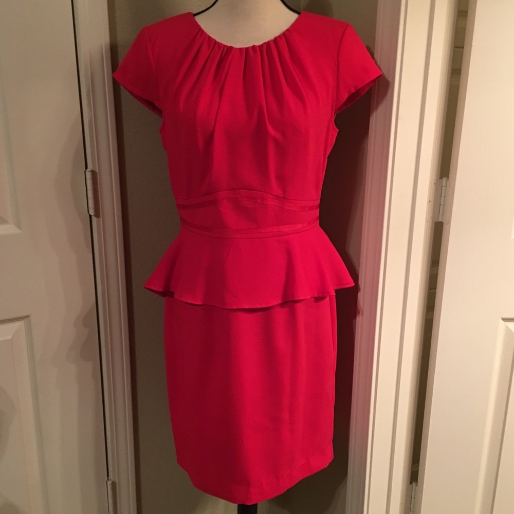 NWOT Mussette peplum style red dress 8